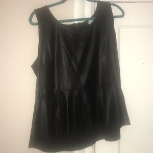 Black leather tank top